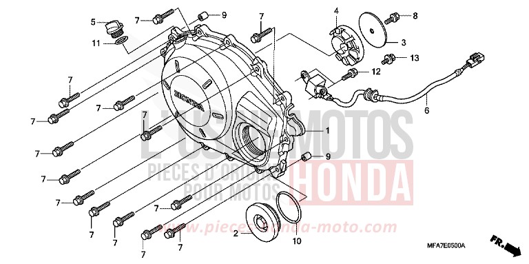 PANNEAU CARTER-MOTEUR D. de CBF1000 ABS BOMBAY ORANGE METALLIC (YR254) de 2007